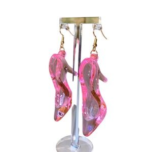 New Clear Jelly Barbie Doll Shoe Heel Crystal‎ Stiletto Dangle Earrings Glam